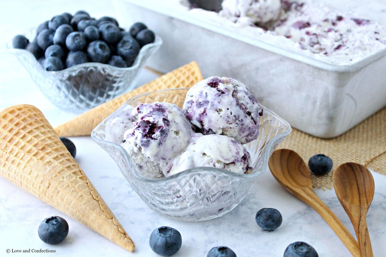 No-Churn Blueberry Cobbler Ice Cream Featured Image